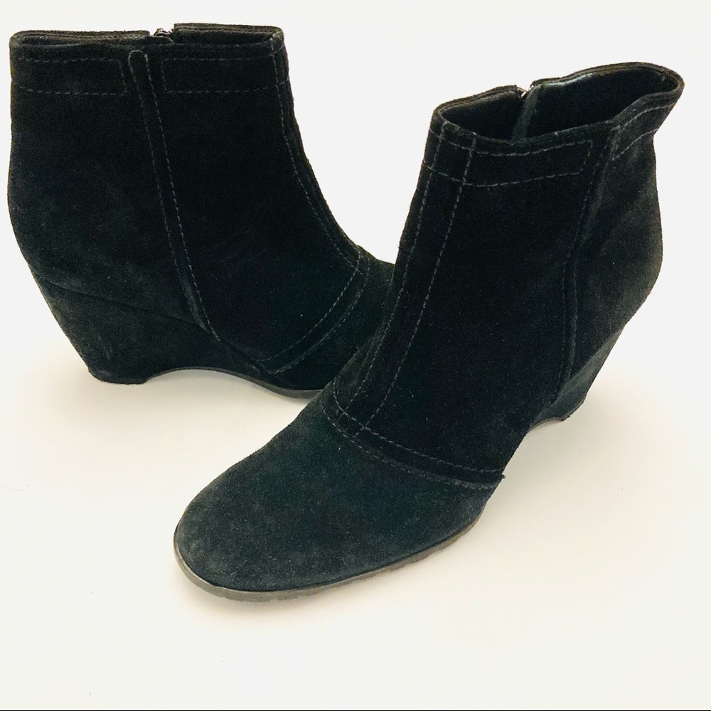 Franco Sarto black suede booties
